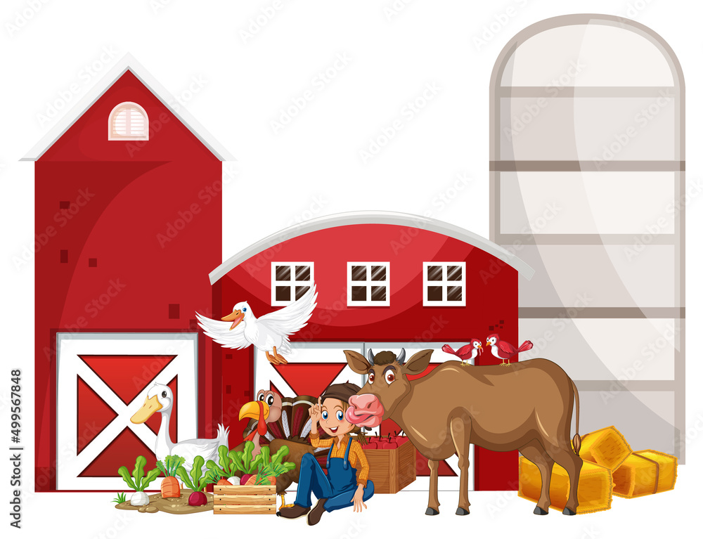 Obraz premium Farming theme with farmer