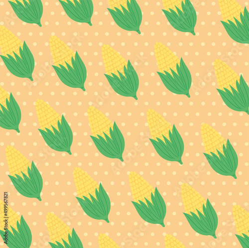 corn cobs vegetables pattern
