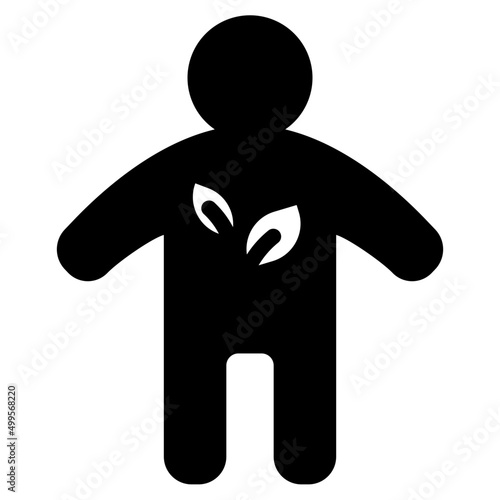 vegan glyph icon