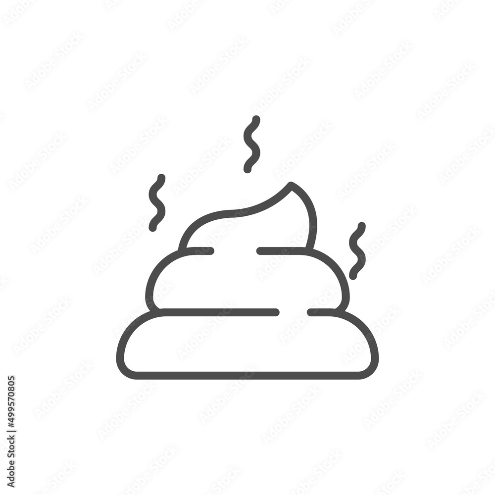 Pet poo line icon. linear style sign for mobile concept and web design. Stinky Poo outline vector icon. Symbol, logo illustration. Vector graphics Pet poo line icon. linear style sign for mobile concept and web design. Stinky Poo outline vector icon. Symbol, logo illustration. Vector graphics