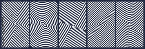 Black and white design. Pattern with optical illusion. Abstract striped background with ripple effect. 3d vector patter for brochure, annual report, magazine, poster, presentation, flyer or banner.