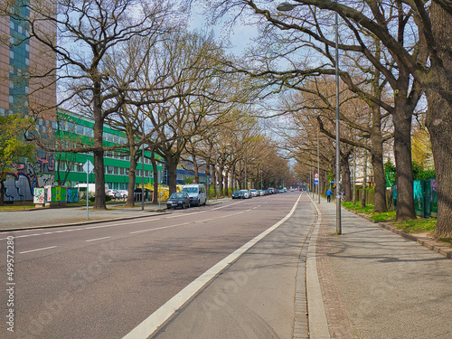 Radweg in der Marschnerstraße in Leipzig, Sachsen
