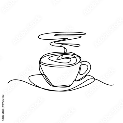 Continuous Thin Line Coffee Cup