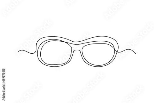 Vector Black Glasses Icon on White Background