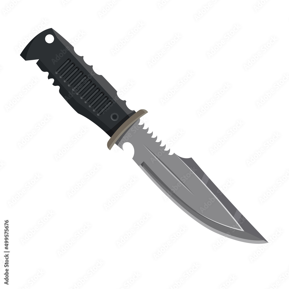 Hunting hatchet knife or combat dirk, vector icon Hunting hatchet knife or combat dirk, vector icon