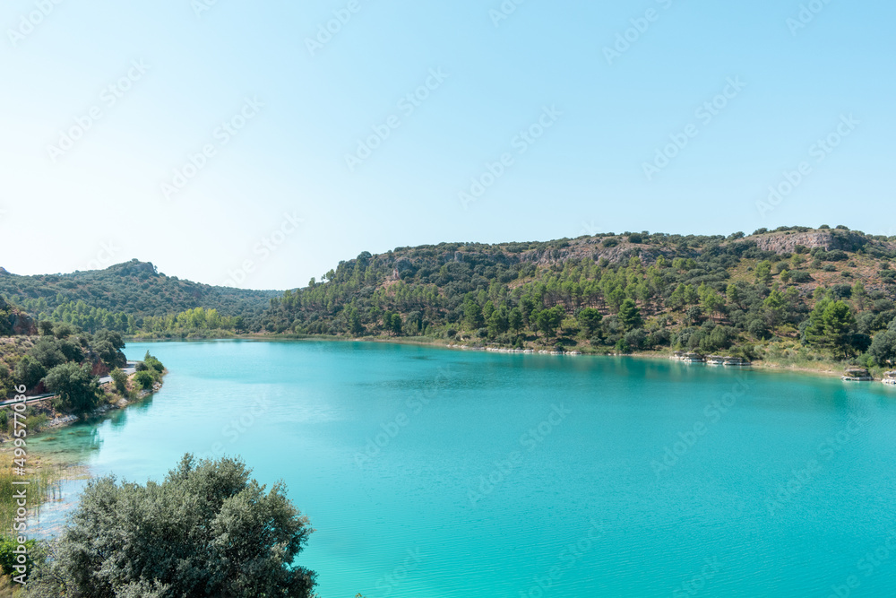 natural park of the lagoons of ruidera with green and blue colors of its waters in castilla la mancha spain natural park of the lagoons of ruidera with green and blue colors of its waters in castilla la mancha spain