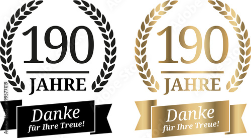 Signet 190 Jahre Gold und Schwarzweiß