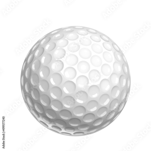 Golf Ball For Playing Sport Game On Meadow Vector. Golf Ball Accessory For Play Active Hobby. Player Golfing Recreation Time Outdoor Or Tournament Template Realistic 3d Illustration