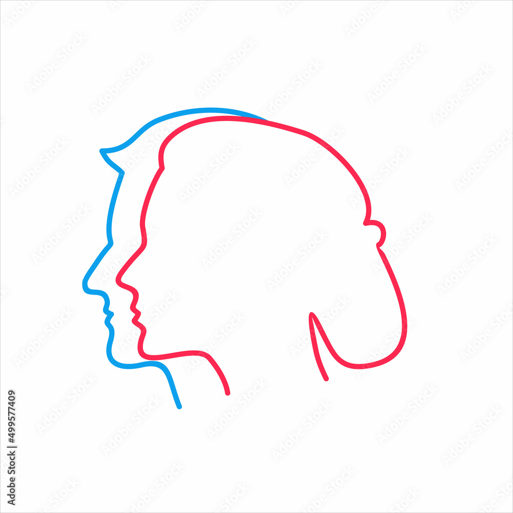 vector beautiful profiles of men and women vector beautiful profiles of men and women