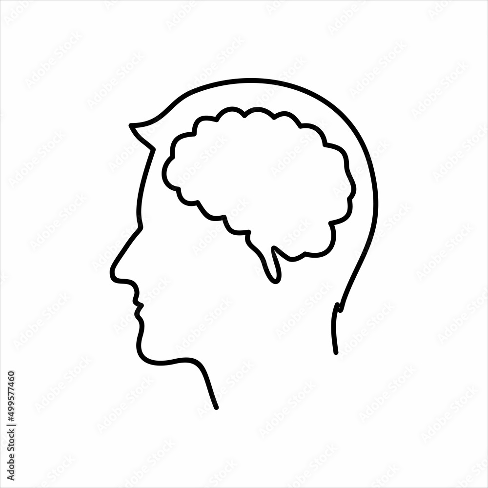 Head with brain vector illustration design. 