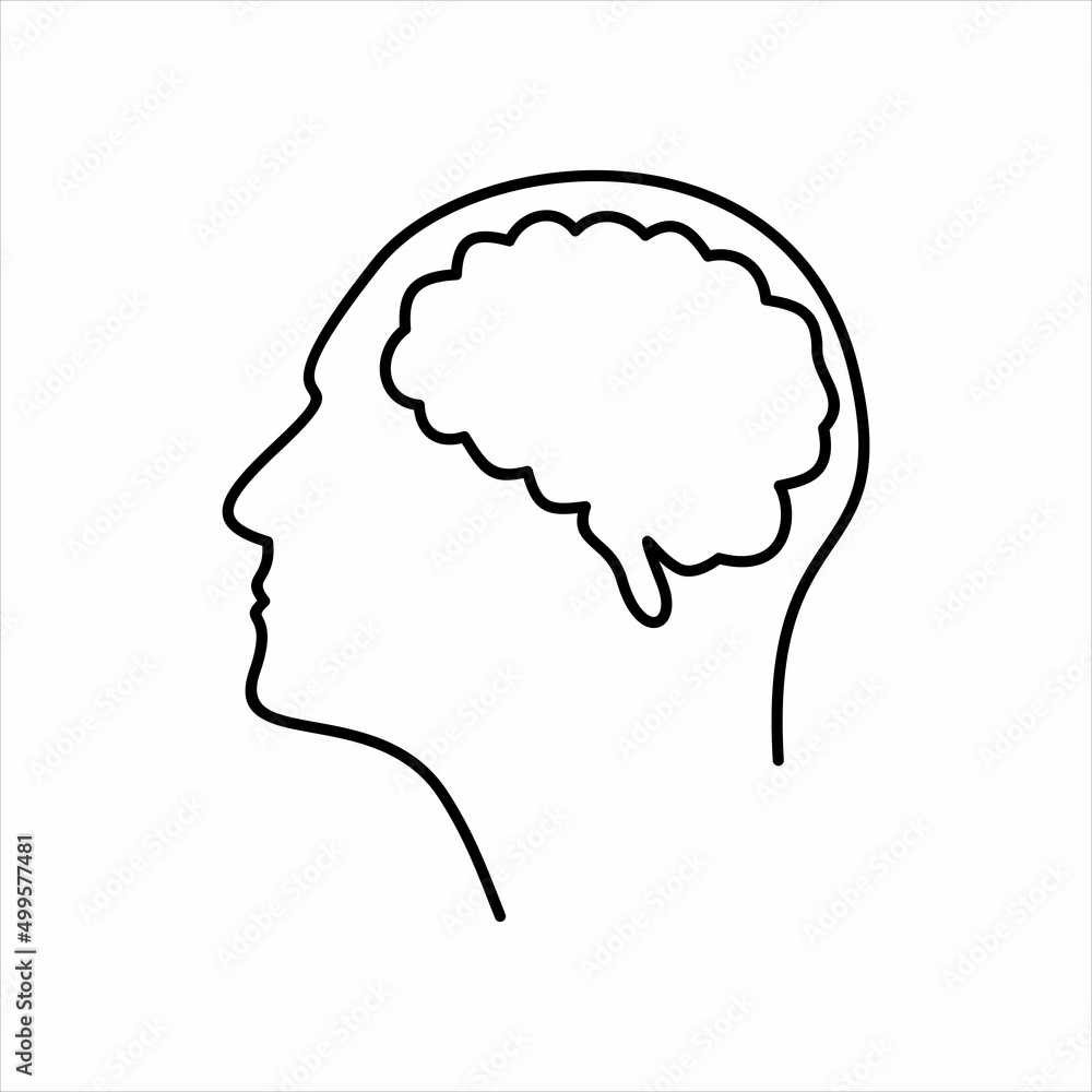 head silhouette with brain head silhouette with brain
