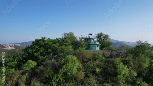 MacIntosh Forts in Hong Kong is historical tower at the border with China, to safeguard the border against illegal immigrants photo