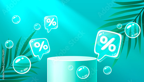 Stage podium percent, Stage Podium Scene with for Award, Decor element background. Vector