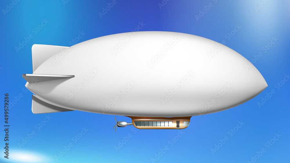 Helium Ship Blank Flying Transportation Vector. Inflatable Helium Ship Fly Transport In Cloudy Sky, Aircraft For Travel. Blimp Airship Cruising In Flight Template Realistic 3d Illustration Helium Ship Blank Flying Transportation Vector. Inflatable Helium Ship Fly Transport In Cloudy Sky, Aircraft For Travel. Blimp Airship Cruising In Flight Template Realistic 3d Illustration