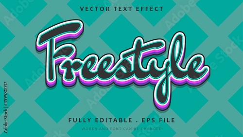Minimal 3d Colorful Word Freestyle Editable Text Effect Design Template