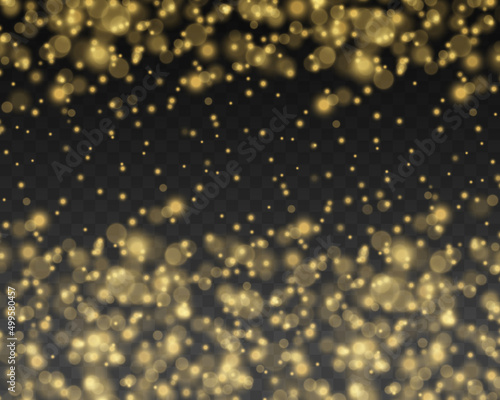 Golden bokeh, gold defocused dust, blurred light