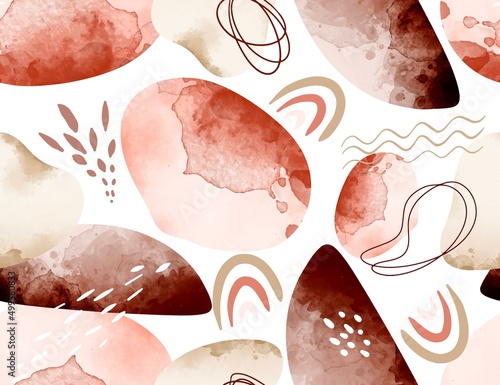 Watercolor Abstract seamless pattern background 
