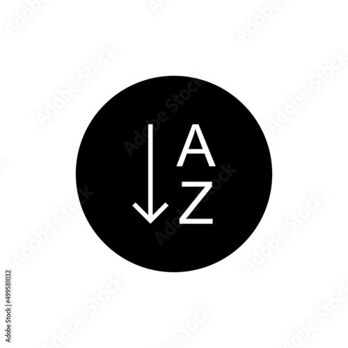 Free Download Alphabet sort icon in black round - GFXLoad