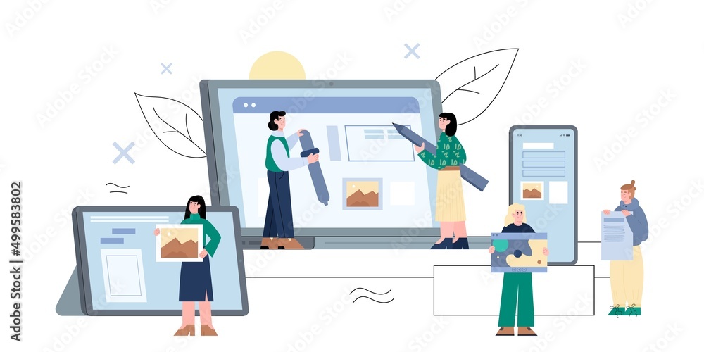 UX research and prototyping project banner, flat vector illustration isolated. UX research and prototyping project banner, flat vector illustration isolated.