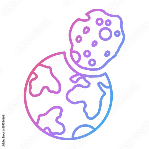 Planet Collision Icon Design