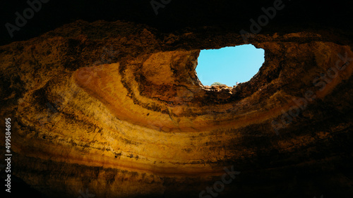 Interior view of the famous cave Algar de Benagil, in Algarve, Portugal photo