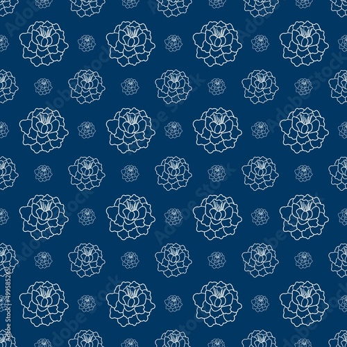 Seamless pattern of roses blooming flowers,design for elegant fabric and wallpaper, hand drawn vintage style illustration.