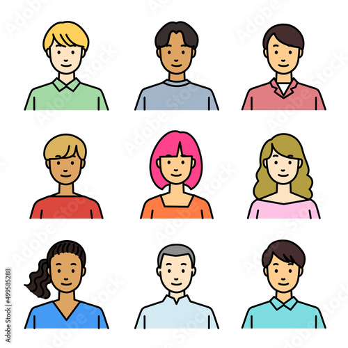 さまざまな人物のアイコンセット