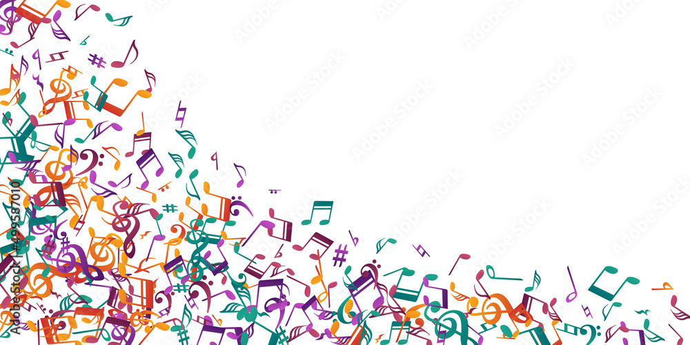 Music notes cartoon vector backdrop. Melody Music notes cartoon vector backdrop. Melody