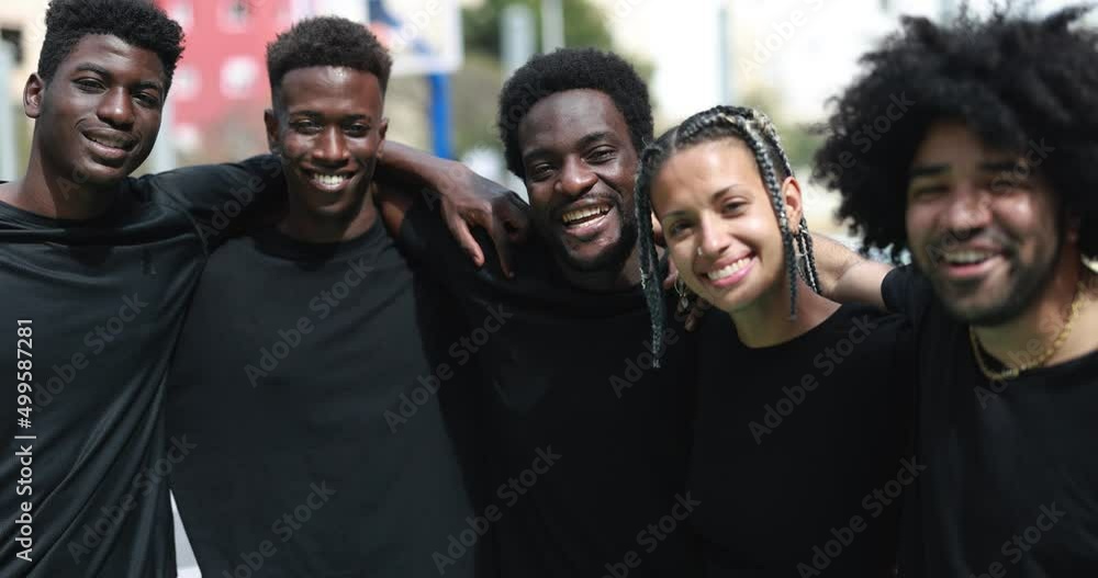 Group of young african people looking on camera Group of young african people looking on camera