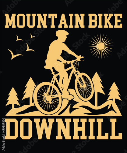 Mountain Bike Downhill Adventure T-shirt Design