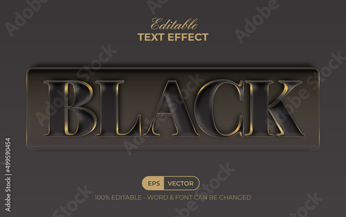 Editable text effect black gold style theme.