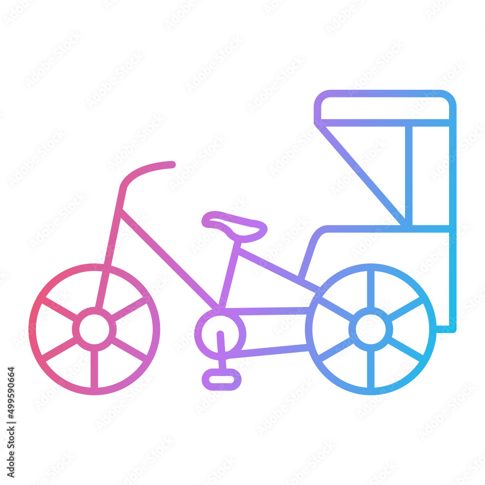 Cycle Rickshaw Icon Design