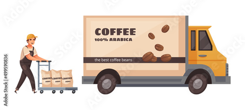 Coffee Production Illustration