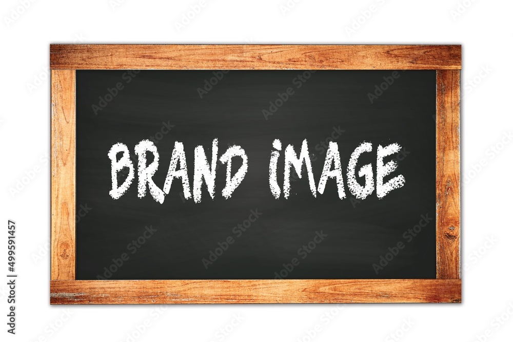 Obraz premium BRAND IMAGE text written on wooden frame school blackboard.