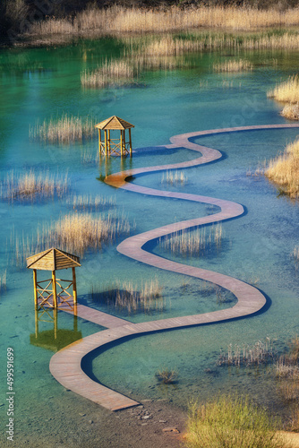 water path in the park Gródek in Jaworzno