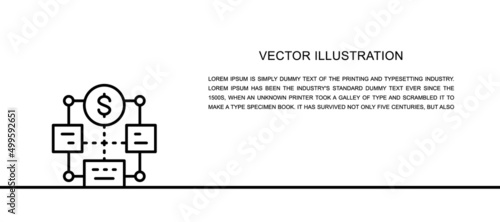 Vector bulk payment, mass cashout one line icon. Continuous one line illustration.