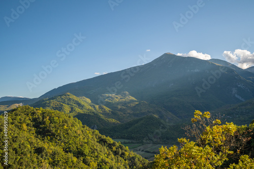 Beautiful mountain valley with gentle hills in Albania