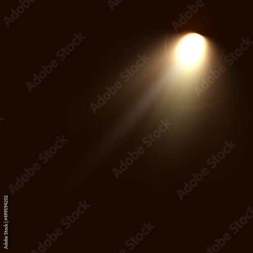 Light spotlights. The stage for the presentation is illuminated by spotlights. Vector illustration.	
