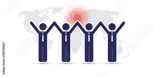 Together It's Easier - Join Forces Against the War in Ukraine and Its  Impact in All Around the World, Stop The War, Unite and Work to Restore the Global Economy - Design Concept with Businessmen