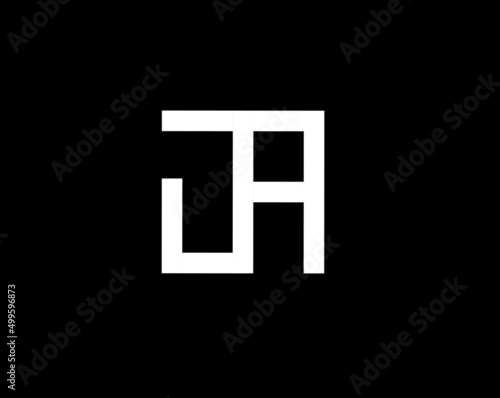 ja aj j a initial letter logo on black background