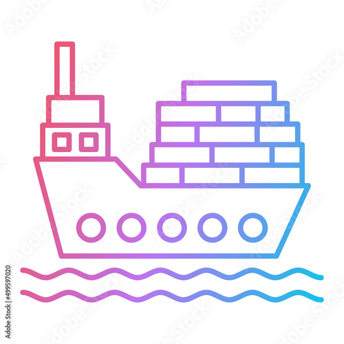 Cargo Ship Icon Design