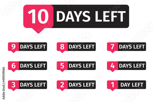 Number days left countdown vector illustration sales promotion template