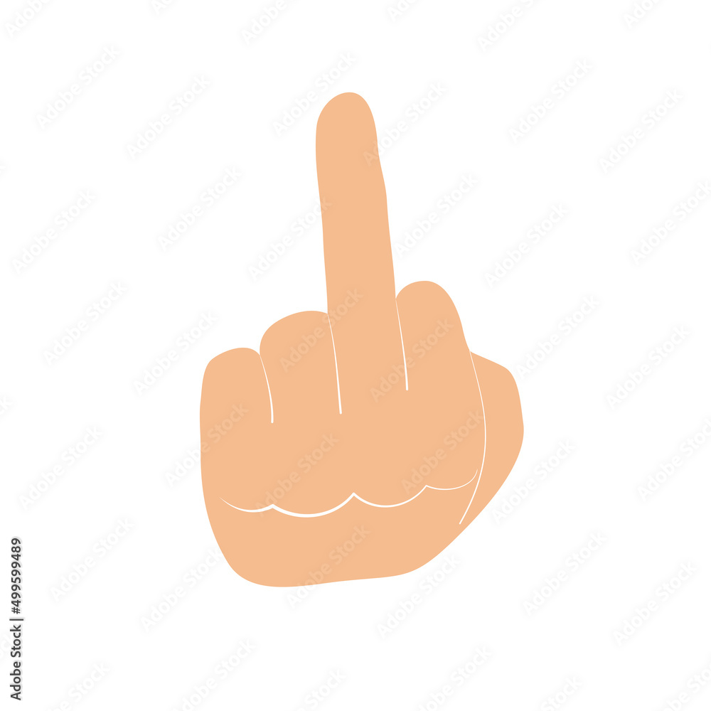 Hand, middle finger. Fuck you symbol. Vector simple illustration Hand, middle finger. Fuck you symbol. Vector simple illustration