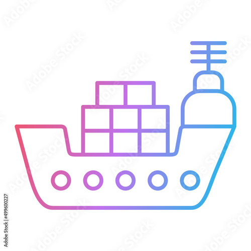 Cargo Ship Icon Design