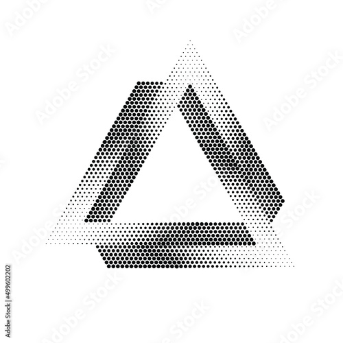 Naklejka Abstract Triangle Geometrical Background . Modern Halftone Dotted Logo . Vector.