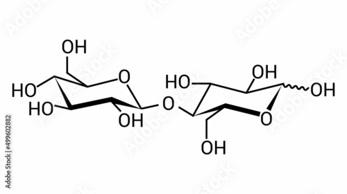 chemical structure of Cellobiose (C6H7(OH)4O)2O