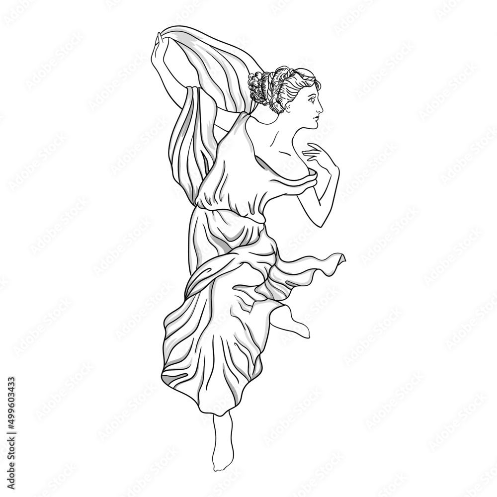 illustration human goddess girl mythology figure line