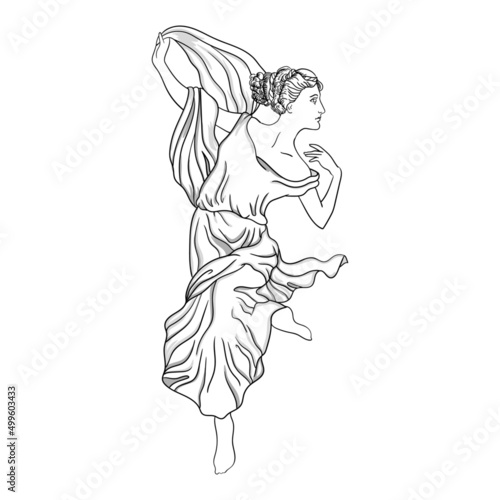 illustration human goddess girl mythology figure line