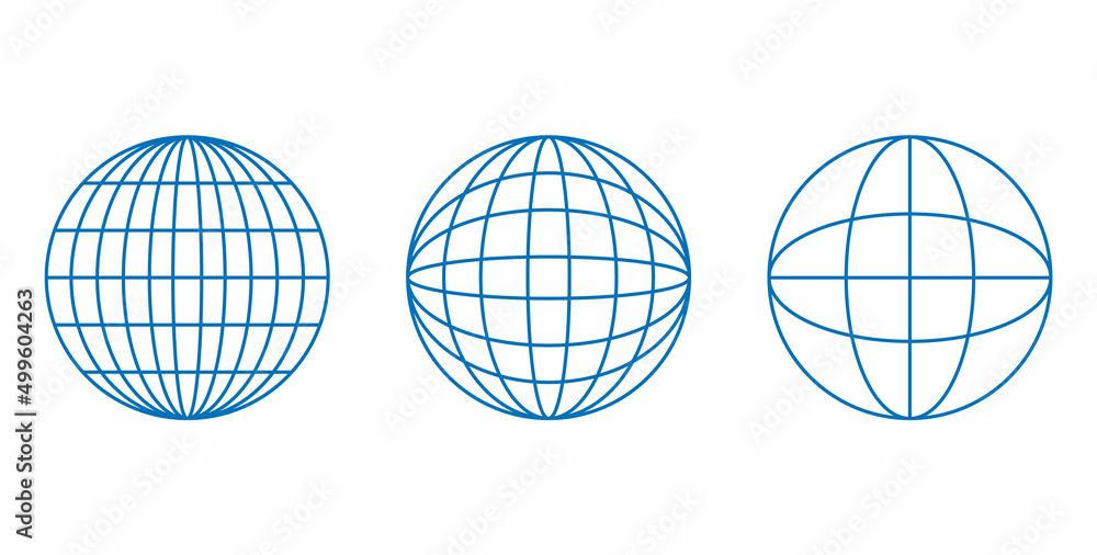 Three earth globe line icon vector illustration Three earth globe line icon vector illustration
