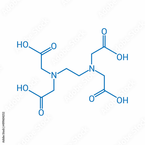 chemical structure of Ethylenediaminetetraacetic acid (EDTA) (C10H16N2O8) photo